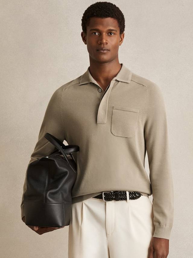 

Клинтон длинный рукав хлопковая поло рубашка Reiss