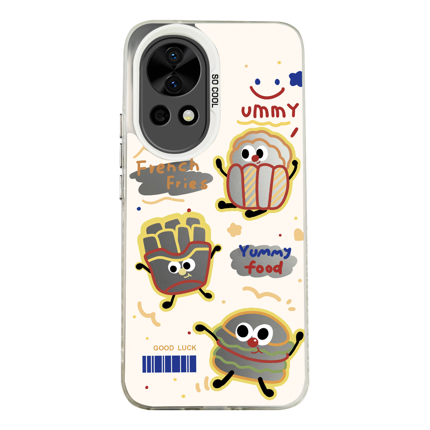 

Чехол для телефона «Приливная волна» Yixiong, Double Frosted (White) - Q907 Smiley Burger Fries