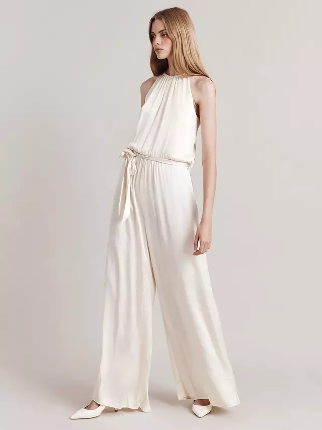 

Комбинезон Ghost Elsie Wide Leg Satin, слоновая кость