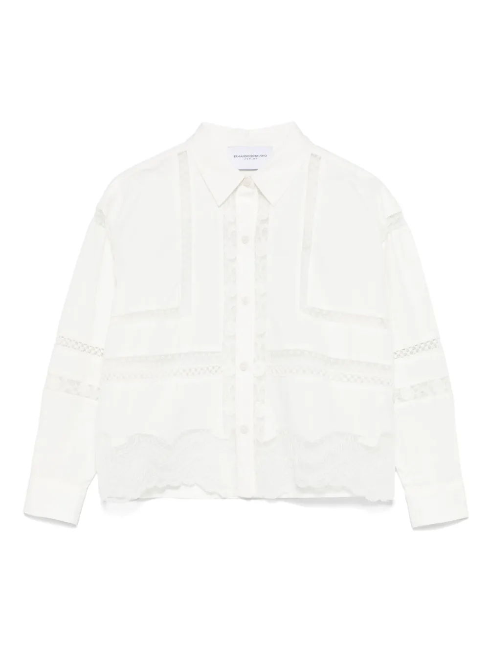 

Рубашка с кружевом Ermanno Scervino Junior, белый