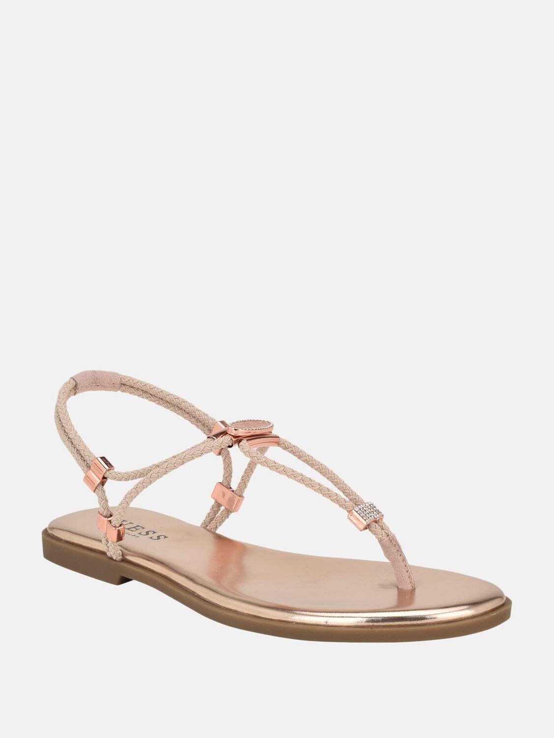 Сандалии Casens с эластичным шнурком на спине Guess Factory, цвет Rose Gold