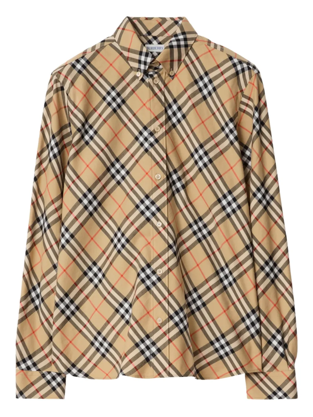

Клетчатая хлопковая рубашка BURBERRY, коричневый