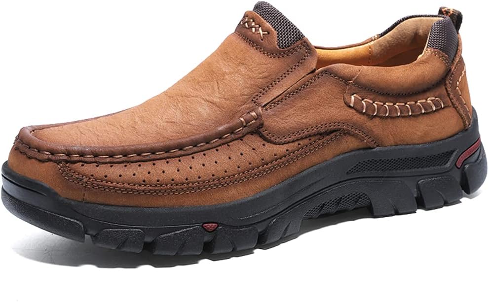 

Мужские походные туфли-мокасины GOSPT из натуральной кожи для активного отдыха, коричневый