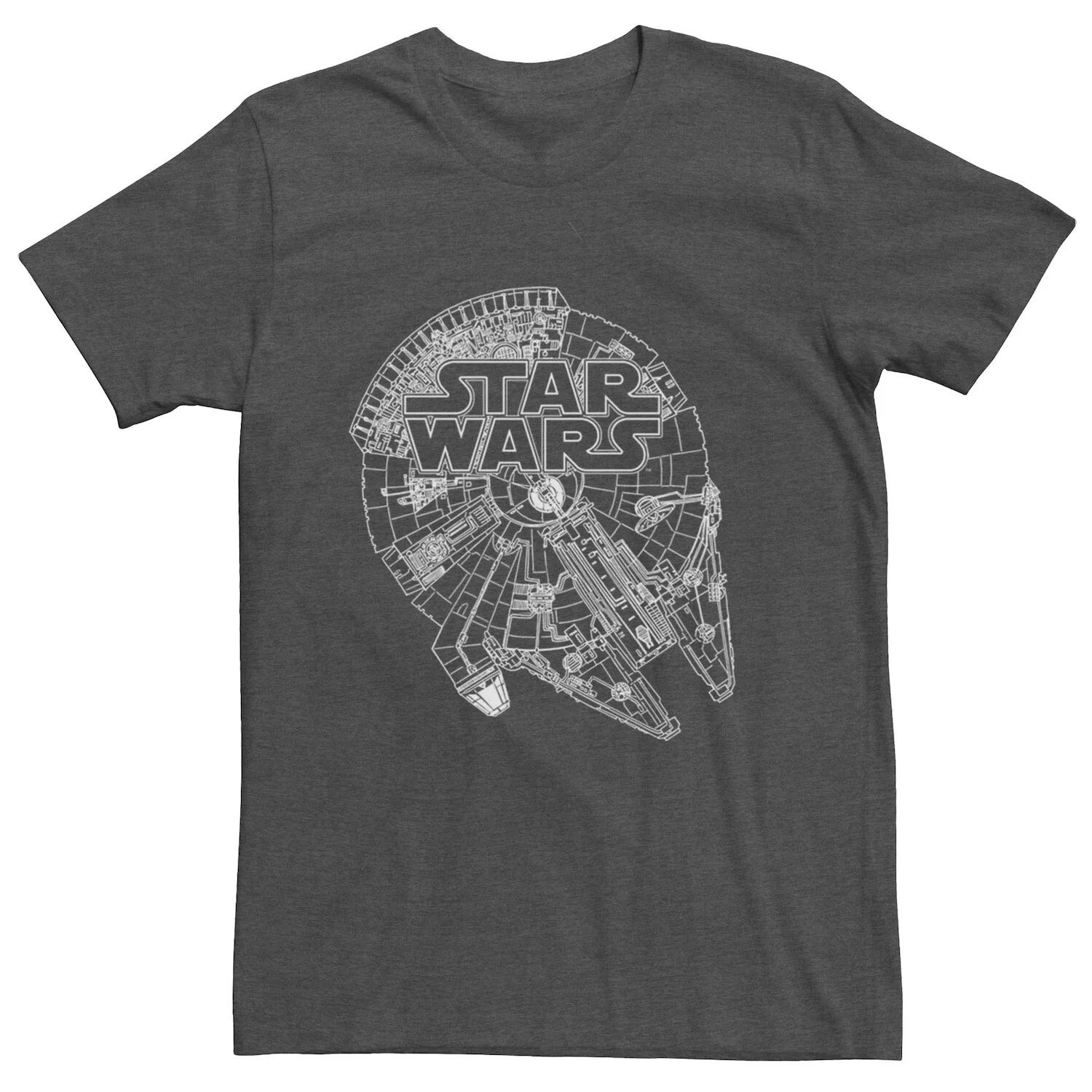 

Мужская футболка с логотипом и графикой Millenium Falcon Star Wars