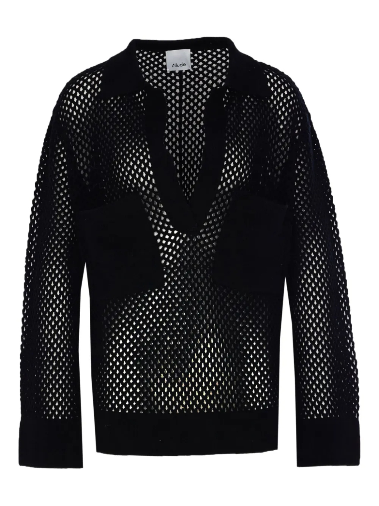 

Топ оверсайз с сетчатыми вставками Allude, черный