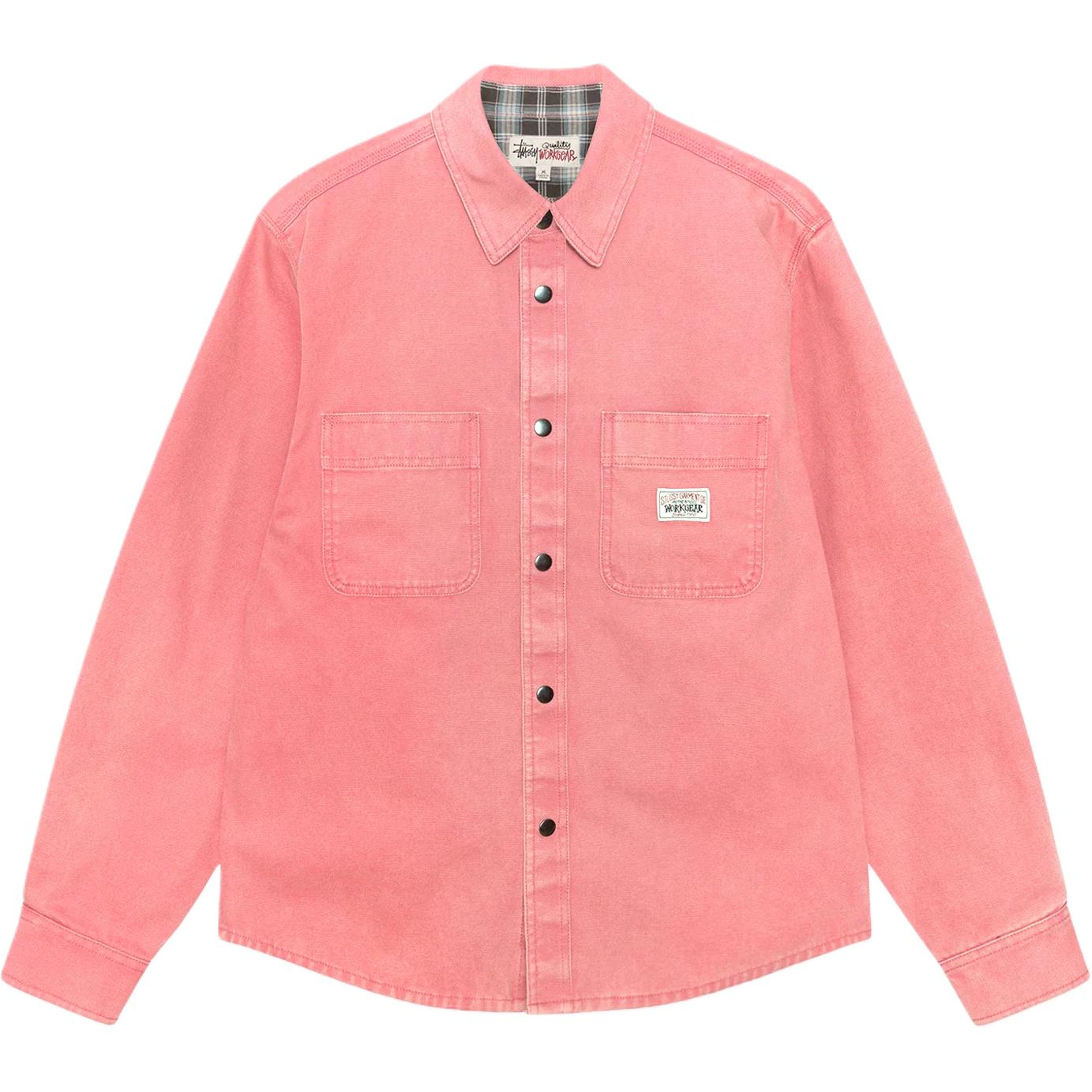 

Тяжелая постиранная рубашка из канваса Stussy, розовый