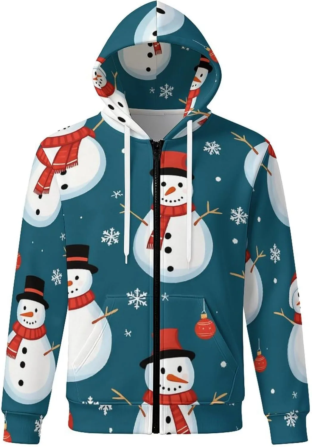 

Мужская толстовка с молнией Christmas Deer, мягкая, с карманом SQiLyyJYmy