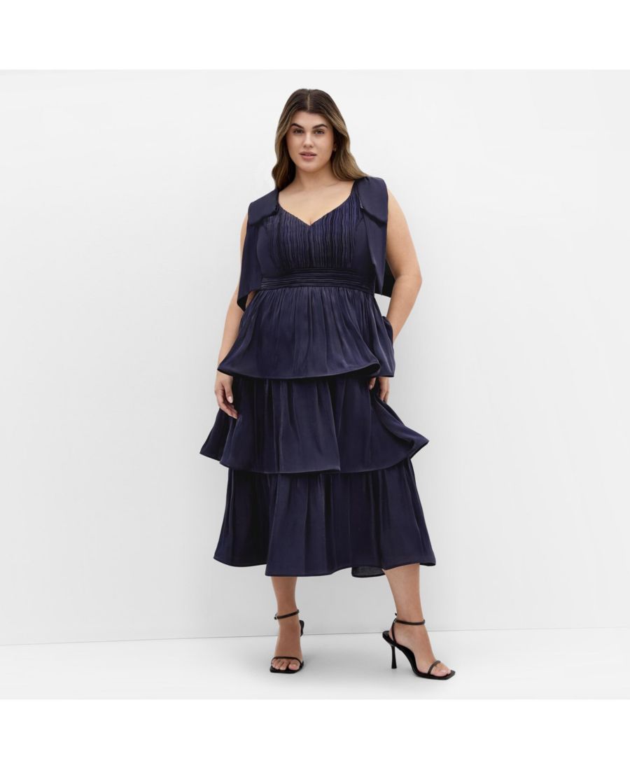 

Платье миди Betty Bow больших размеров CITY CHIC, Navy