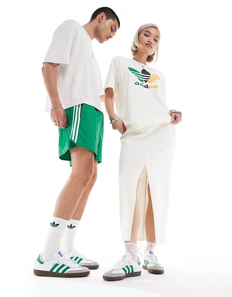 Кроссовки Samba OG белого и зеленого цвета adidas Originals — фото 4