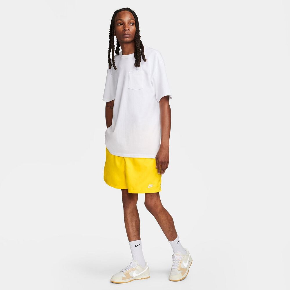 Мужские тканые шорты Nike Club с струящейся тканью, цвет Black White — фото 2