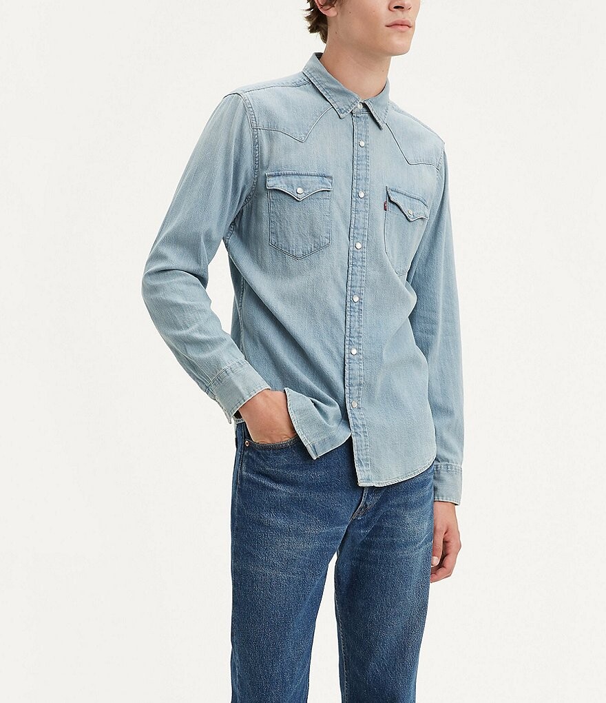 

Классическая рубашка в стиле вестерн Levi's Standard Fit с застежкой спереди, синий