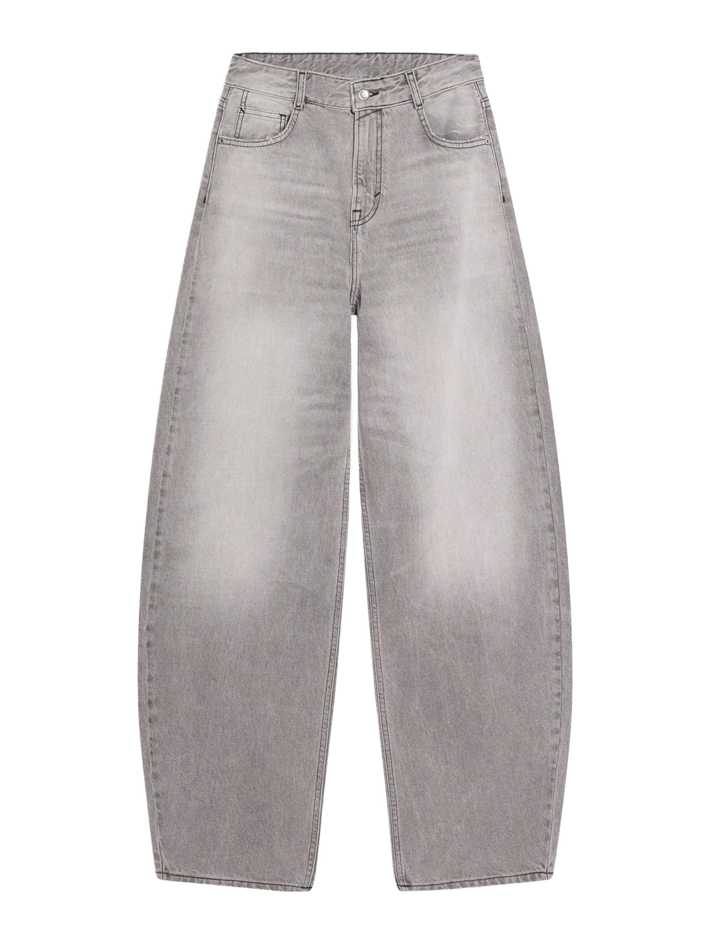 

Bershka Брюки Barrel в сером дениме