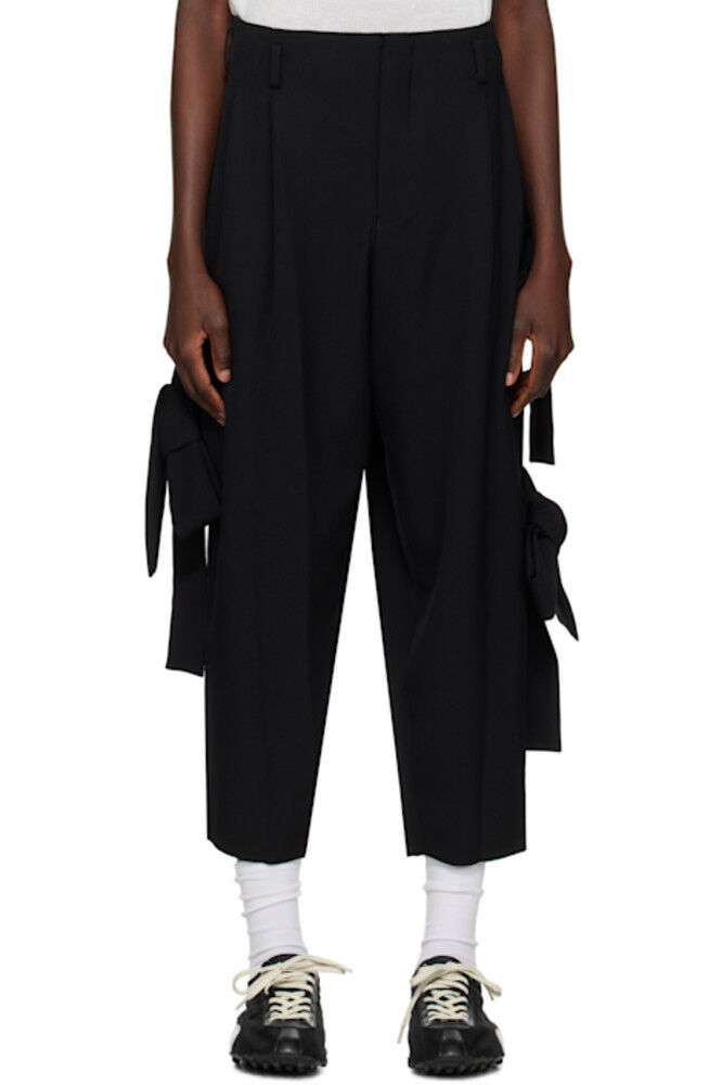

Черные шерстяные габардиновые брюки Comme des Garçons Homme Plus