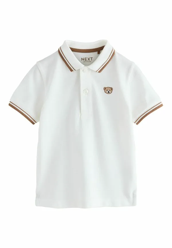 Однотонная стандартная рубашка поло с коротким рукавом Next, White Bear Embroidery