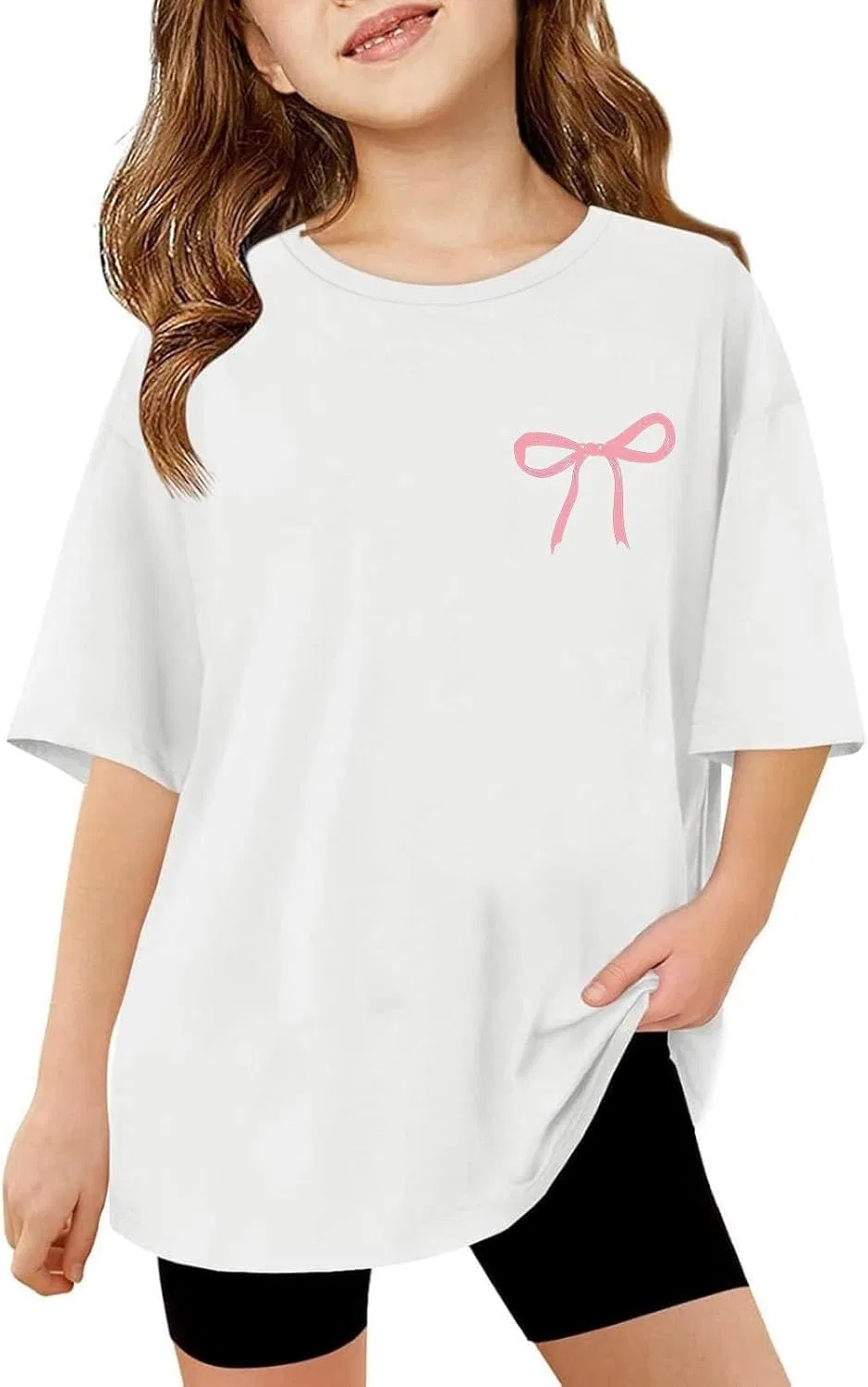 Футболка детская с принтом, Polyester, #A06-white, 3-13Y