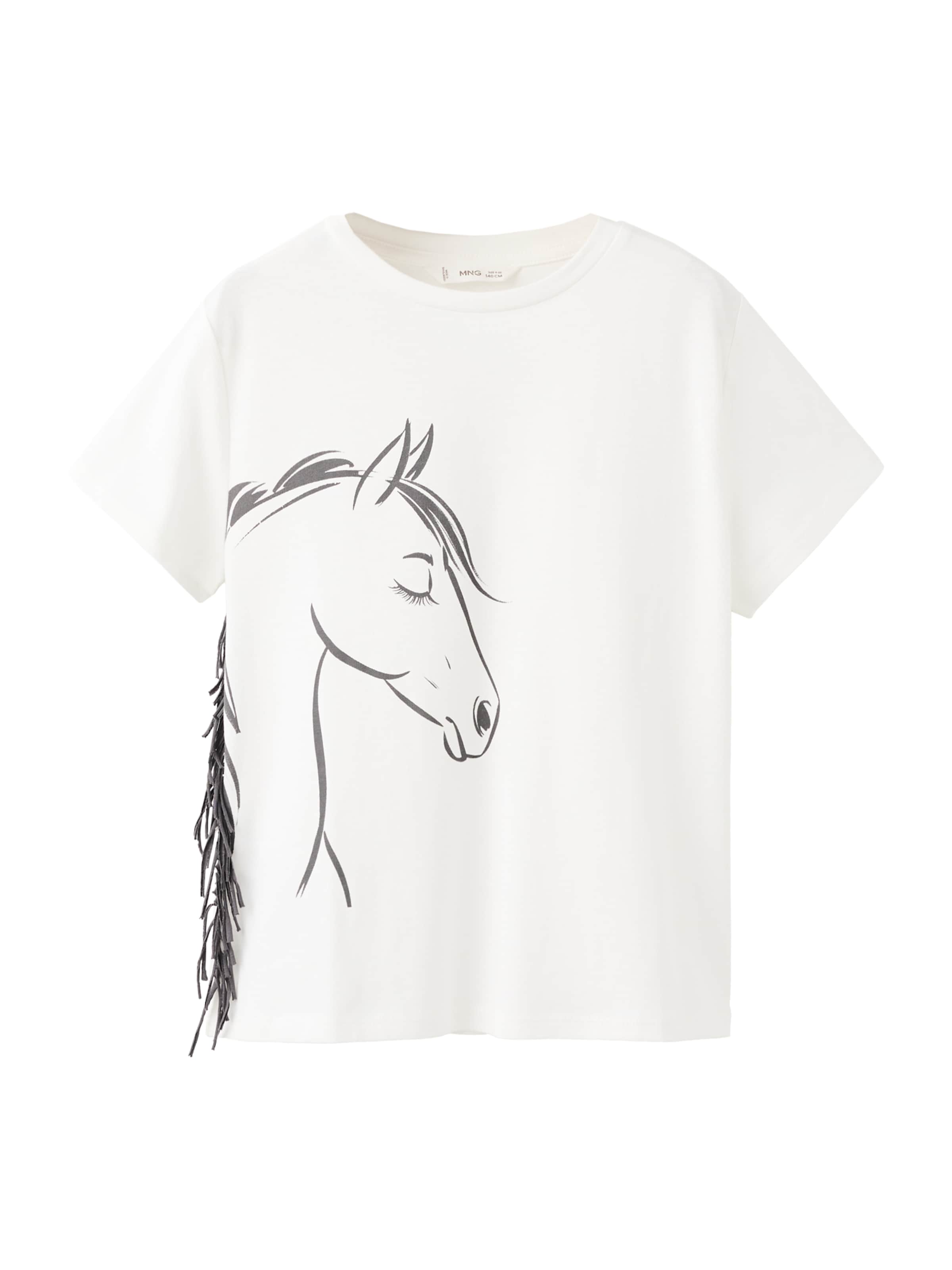 

MANGO KIDS Футболка 'HORSE' в цвете Off White