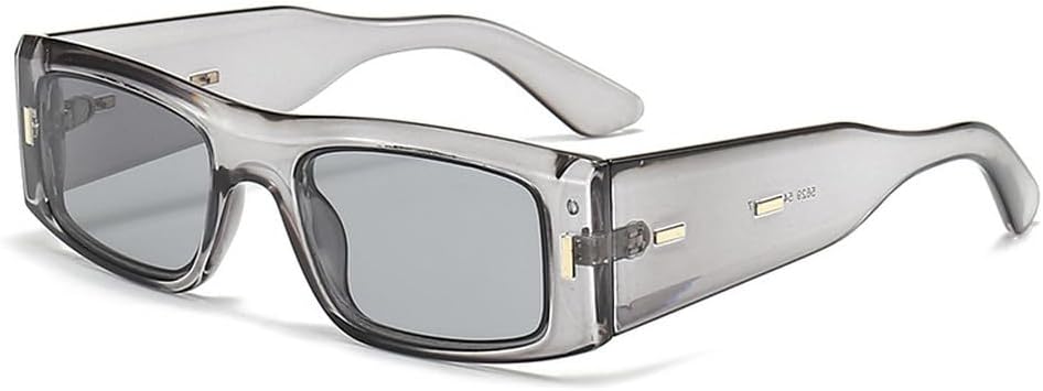 

Мужские солнцезащитные очки Fashion Rivets с широкими дужками в стиле ретро, ​​сине-зеленые, с защитой от УФ-излучения UV400; женские солнцезащитные очки с градиентным переходом цвета «чай» TKKTLLT, Gray Light Gray