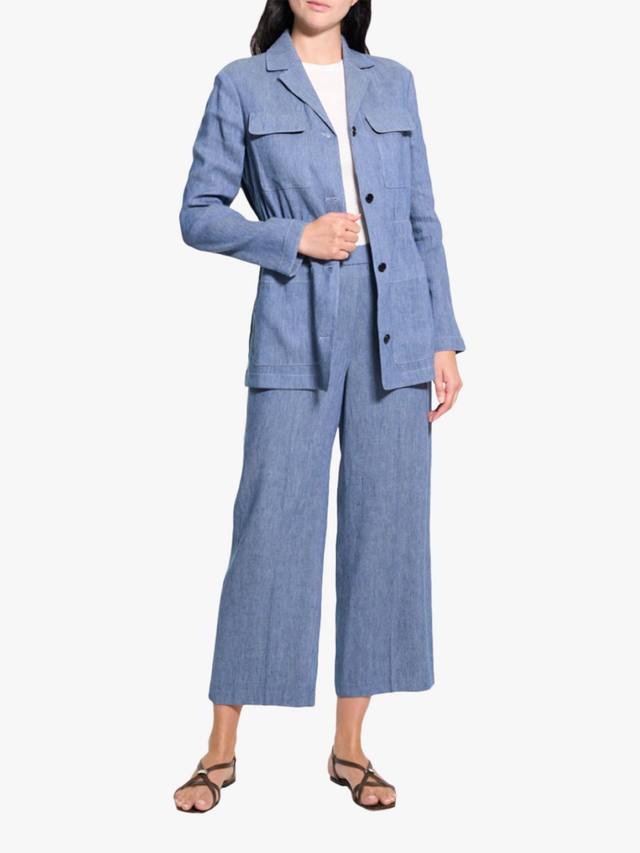 

Приталенная куртка из льняной ткани Theory, Light Blue