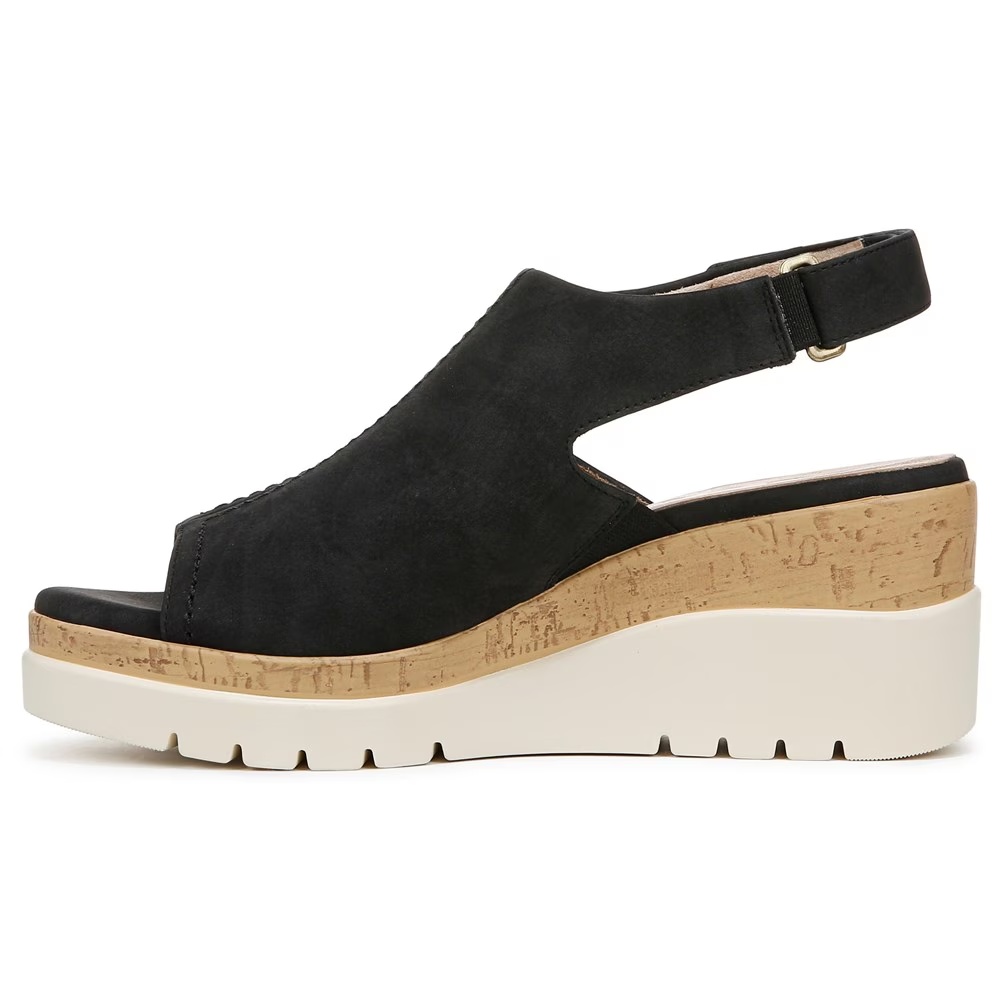 Босоножки на танкетке Giselle Soul Naturalizer, black faux nubuck — фото 4