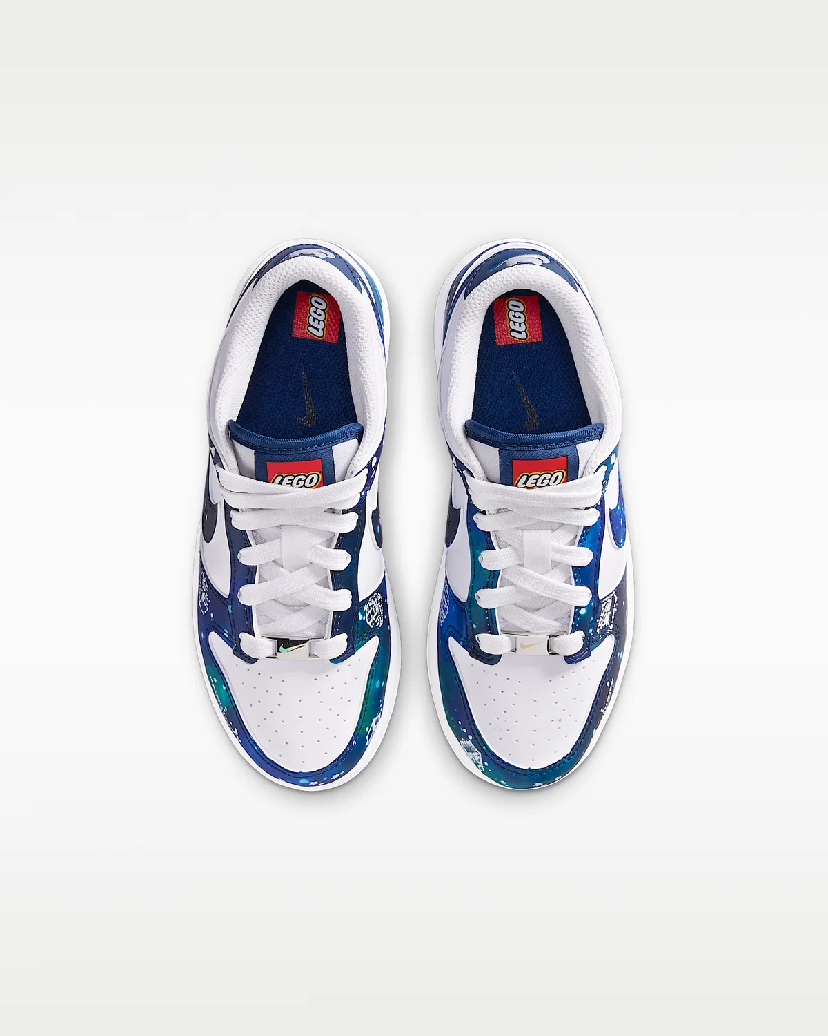 Кроссовки Nike Dunk Low x LEGO® Collection для малышей, White/Brave Blue/Metallic Platinum/Multi-Color — фото 4