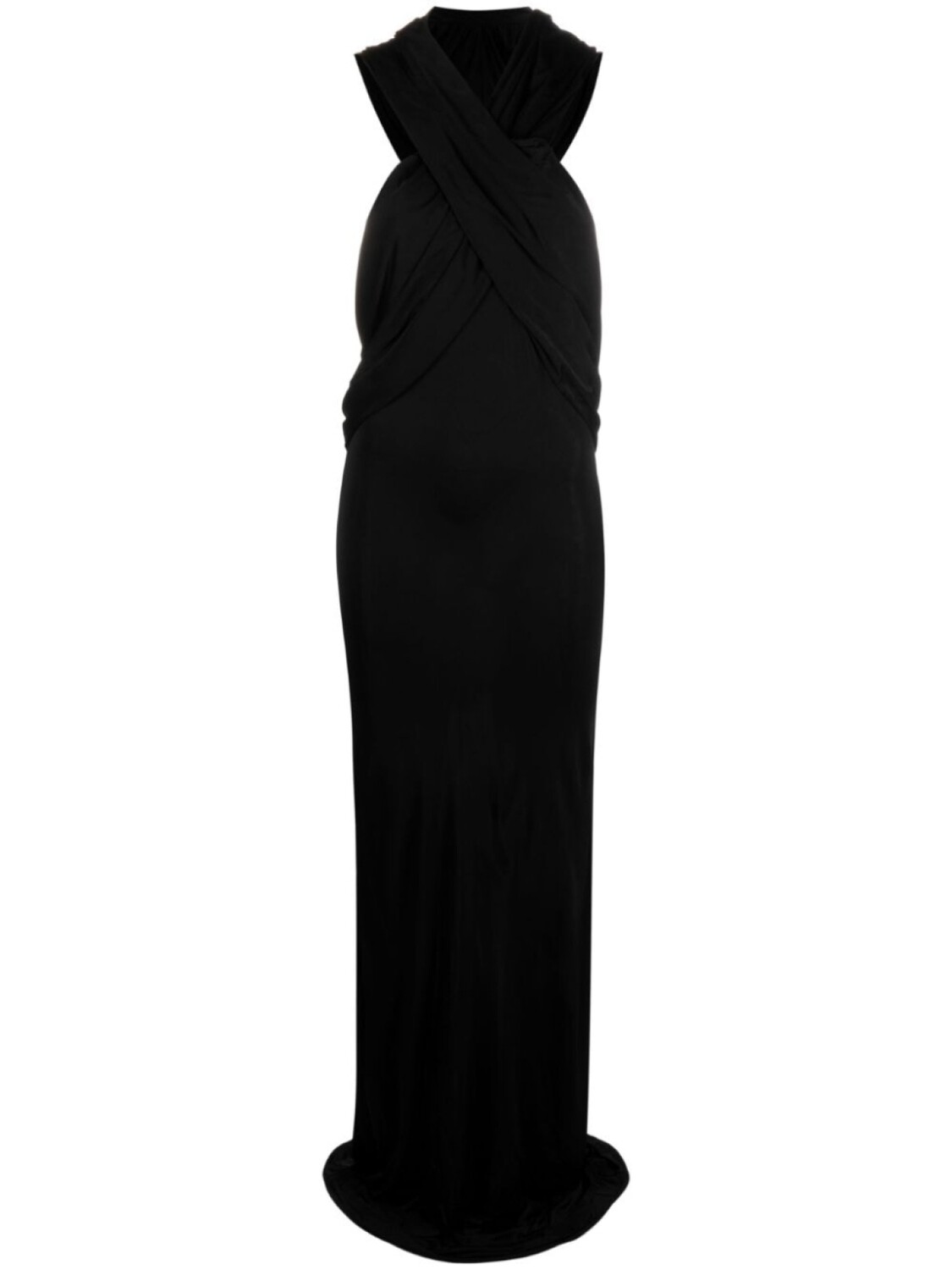 

Saint Laurent драпированное платье с капюшоном, черный