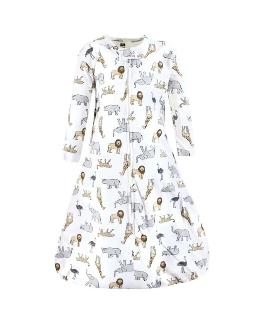 Уютный спальный мешок из хлопкового трикотажа с длинными рукавами Hudson Baby, Modern Safari