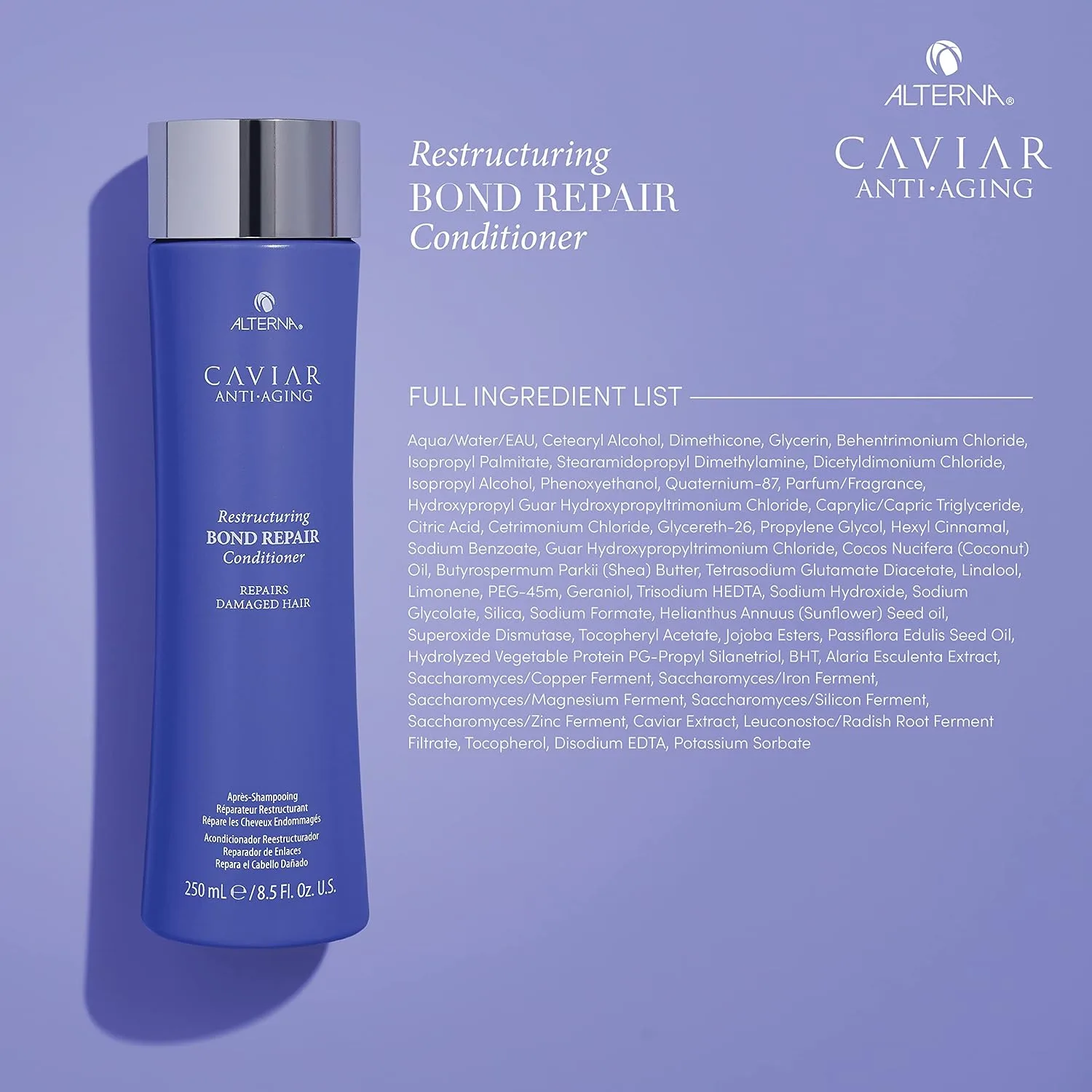 Alterna CAVIAR Anti-Aging Restructuring Bond Repair Conditioner для ломких, поврежденных и секущихся волос, восстанавливает, укрепляет и защищает, без сульфатов — фото 4