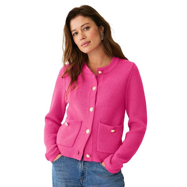 

Кардиган с золотыми пуговицами спереди, Plus size, свободного кроя Ellos