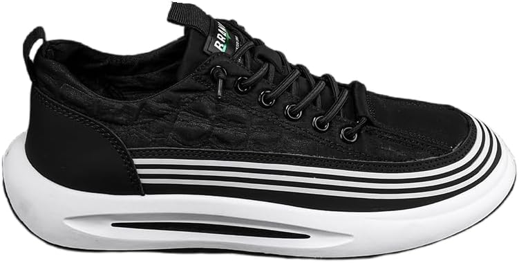 

Мужские кроссовки с толстой подошвой на шнуровке - повседневные спортивные кроссовки для улицы с комфортом и стилем Hoalox, черный