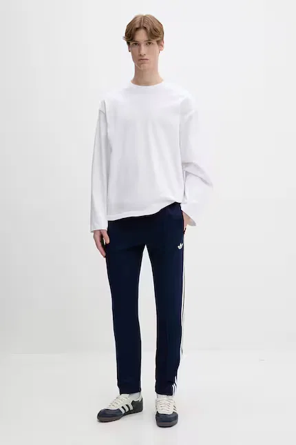 Спортивные штаны из эластичного трикотажа Beckenbauer Adidas Originals, синий — фото 2