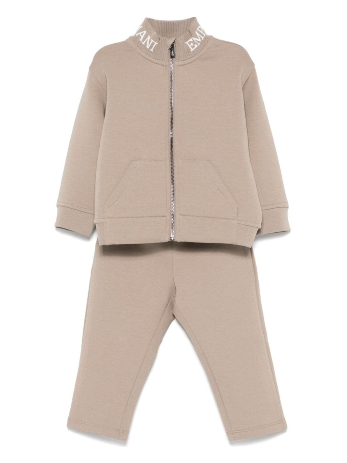 

Emporio Armani Kids комплект спортивного костюма с логотипом intarsia, коричневый