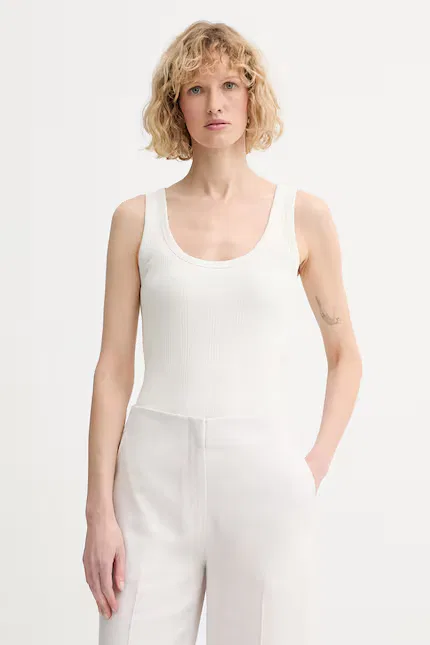 Топ без рукавов приталенный Calvin Klein, бежевый