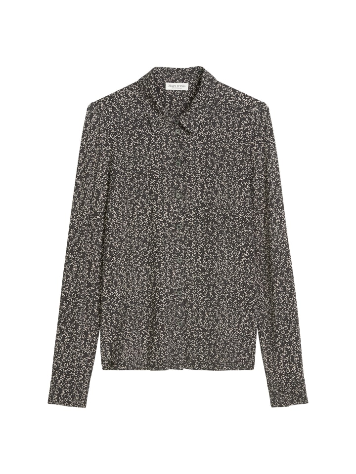 

Блузка из трикотажного полотна с принтом, средне-синего цвета Marc O'Polo