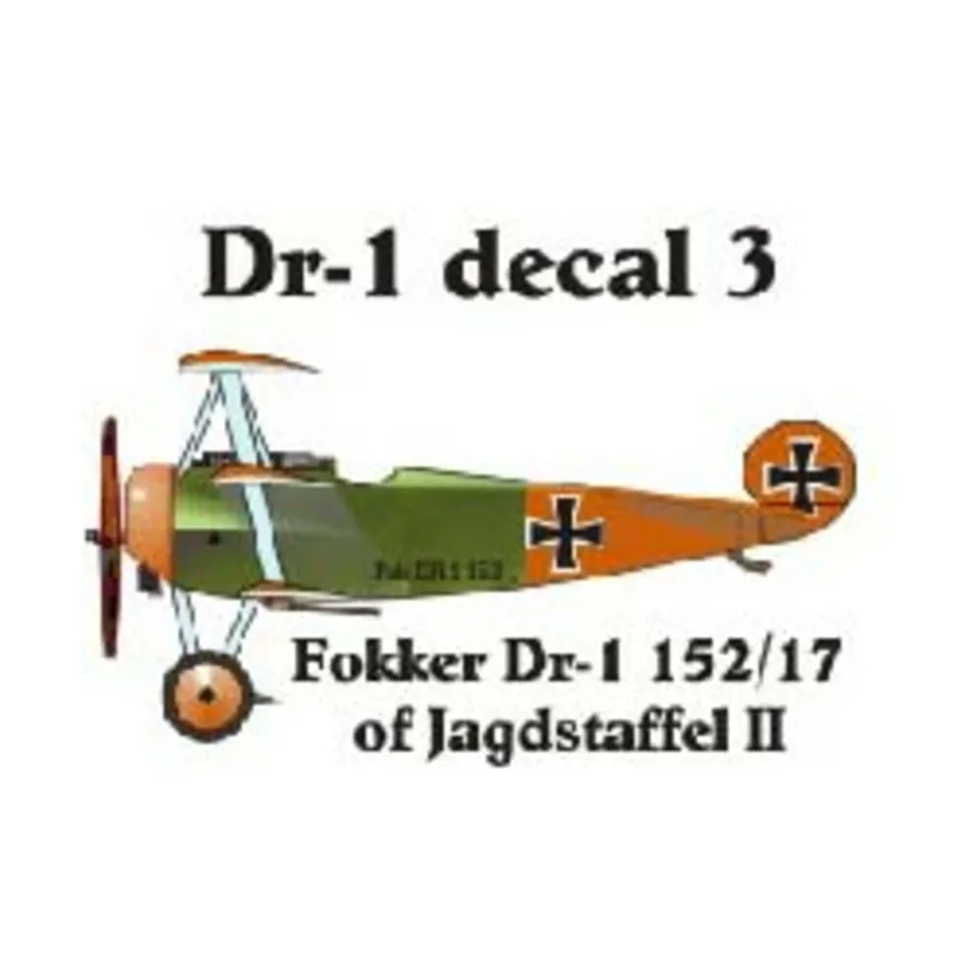 

Набор наклеек Fokker DR-1 3 (1:144), Decals - Central Powers (Reviresco)