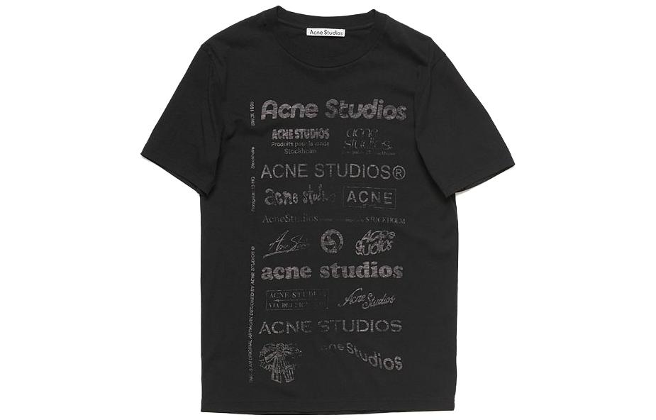 

Футболка с принтом Acne Studios, черная