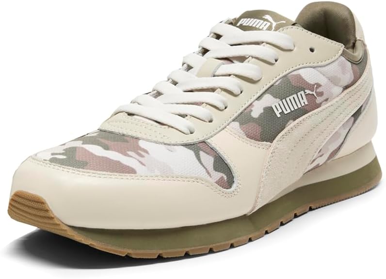 Мужские кроссовки PUMA St Miler Camo с шнуровкой, повседневные - бежевые — фото 2