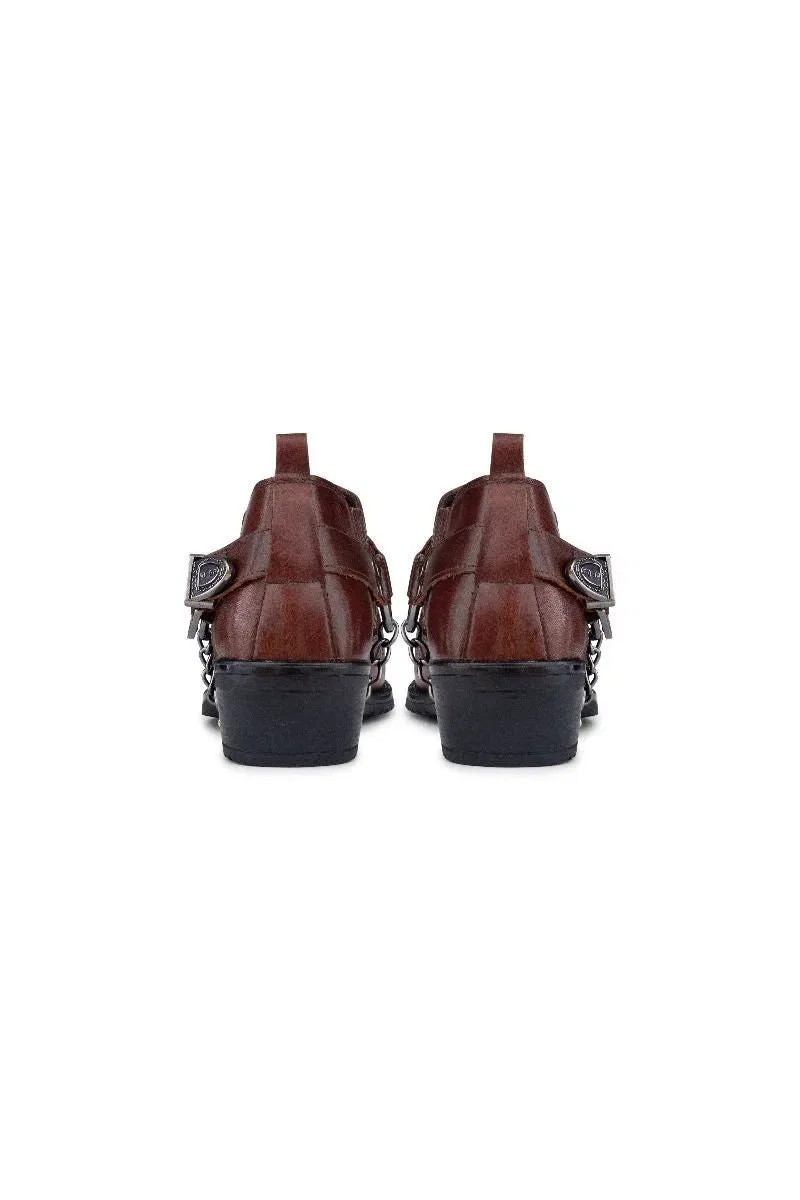 Ковбойские туфли Winklepicker с металлической отделкой Infinity Leather, коричневый — фото 4