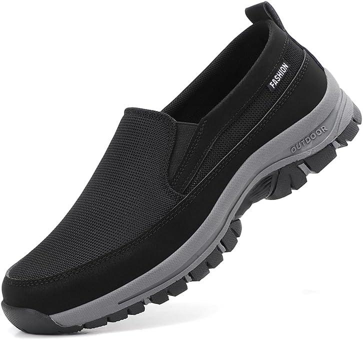 

Мужские ортопедические слипоны для ходьбы, мокасины, классические туфли, стильные мужские лоферы, повседневная обувь, кроссовки, легкие и дышащие для ежедневной носки Hhhchpm, черный