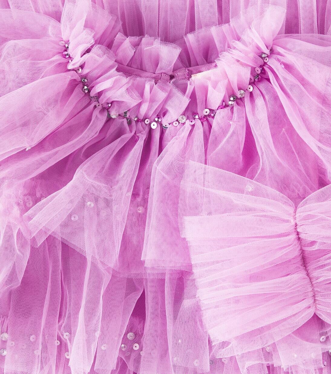 Платье из блестящего тюля с пайетками Tutu Du Monde, цвет mulberry — фото 3