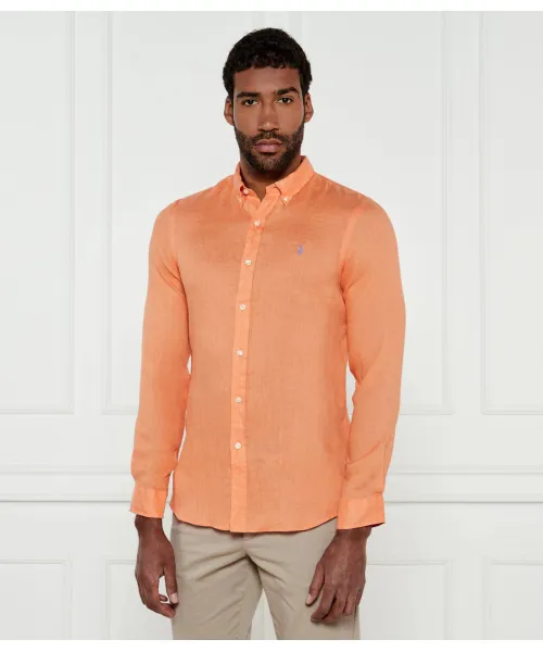

Льняная рубашка Slim fit Polo Ralph Lauren, оранжевый