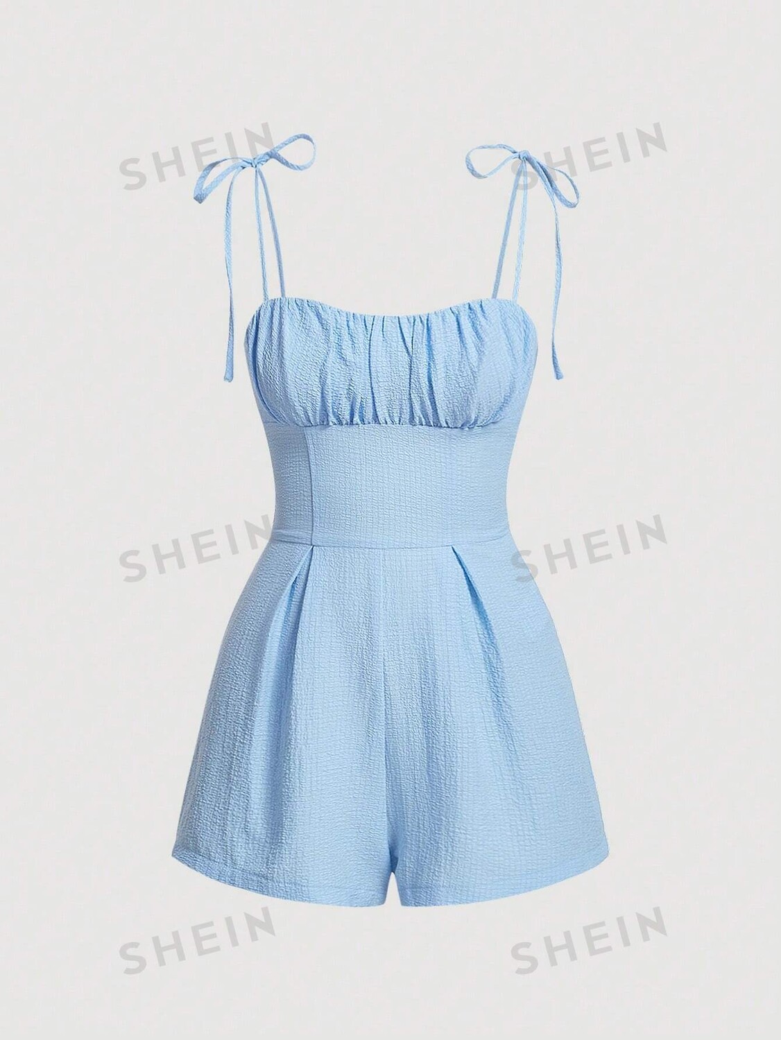 

Шорты-комбинезон женские Shein Mod на бретельках, голубой