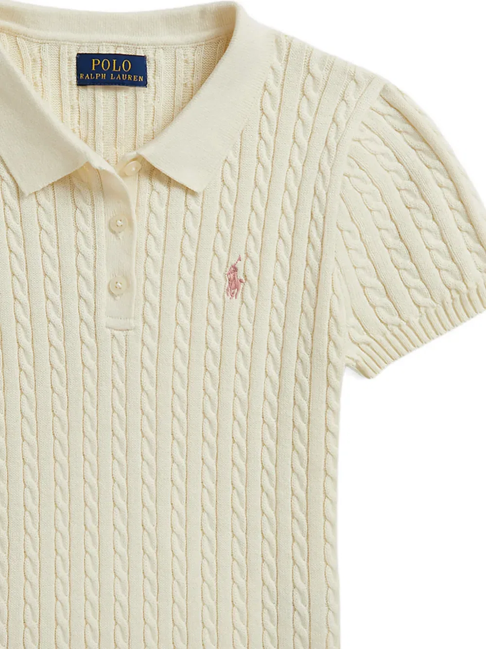 Хлопковая рубашка поло Polo Ralph Lauren Kids, нейтральный — фото 3