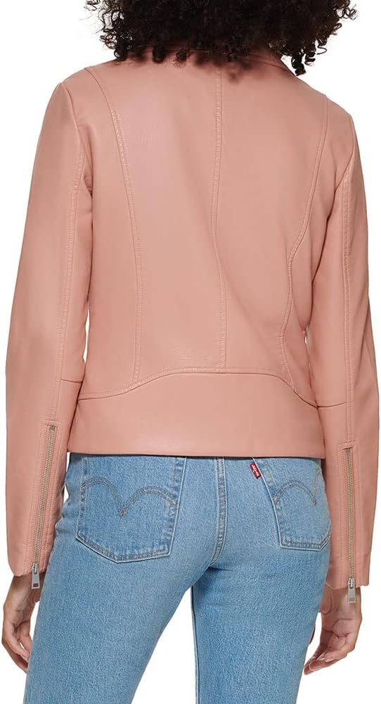 Женская байкерская куртка Levi's 538 из веганской кожи (стандартный и большой размер), Cameo Pink — фото 4