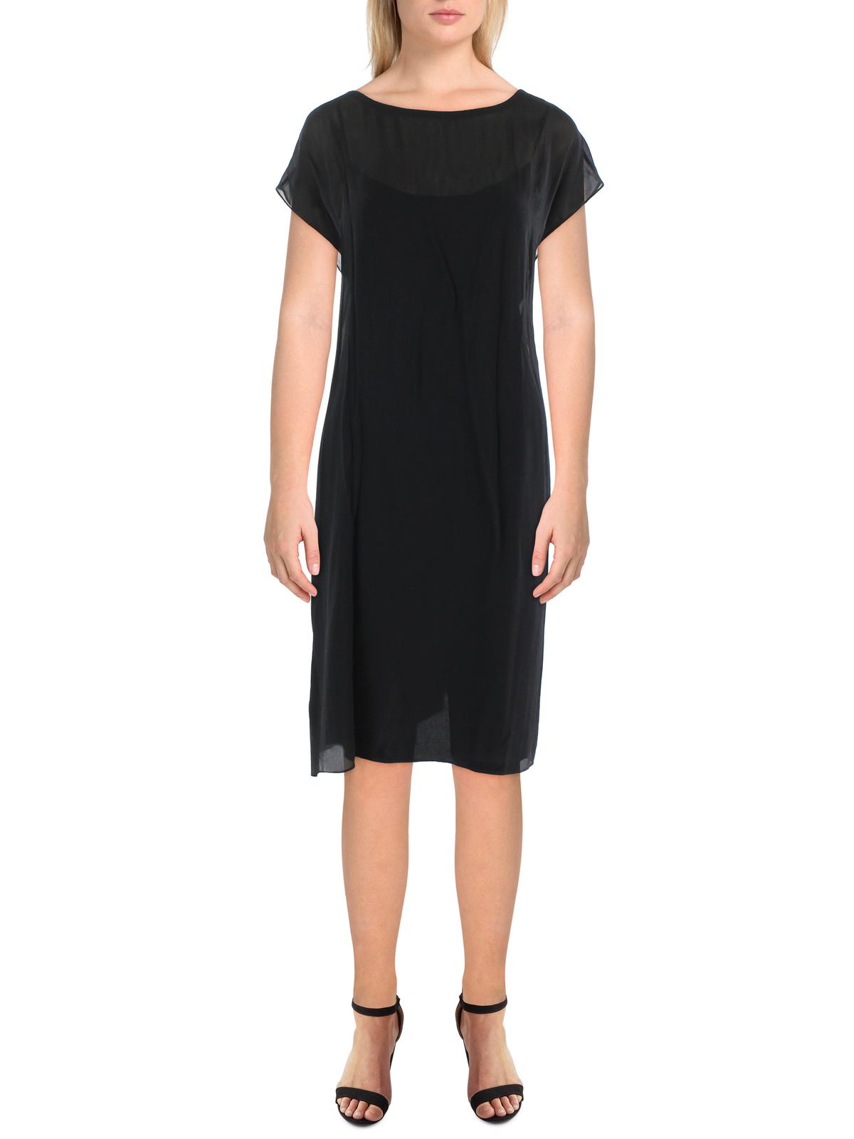 

Женское балетное шелковое платье свободного кроя Eileen Fisher, черный