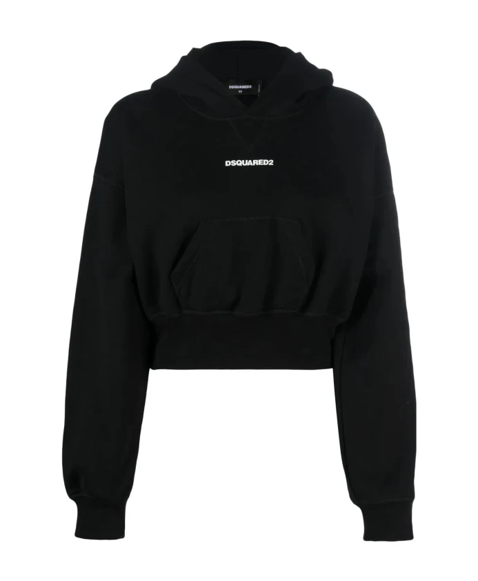 

Худи с укороченным логотипом Dsquared2, черный