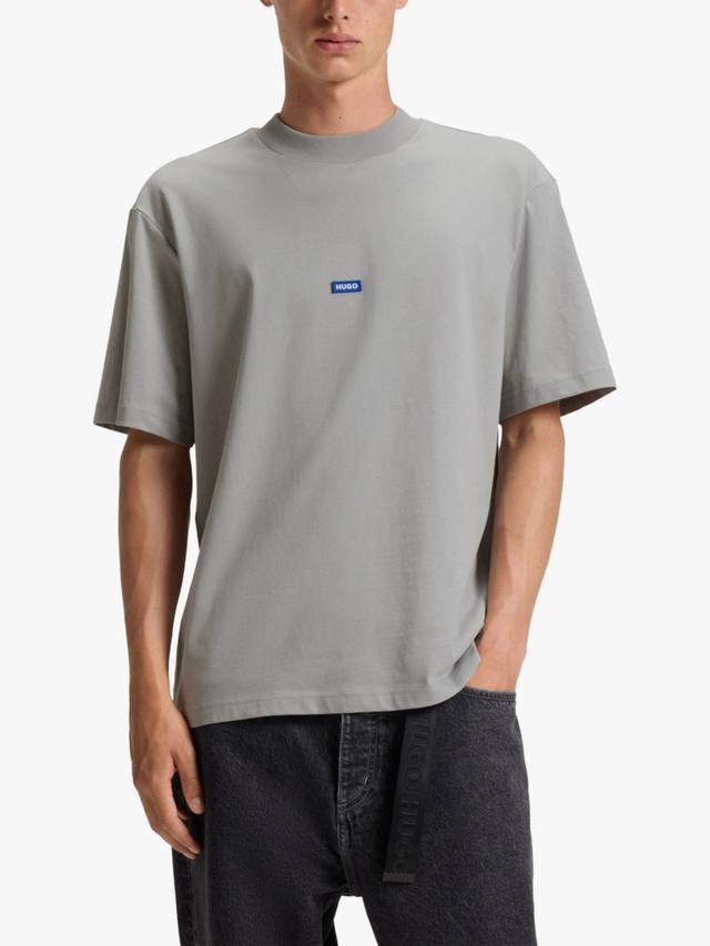 

Футболка HUGO из хлопкового джерси с логотипом HUGO BOSS, Open Grey