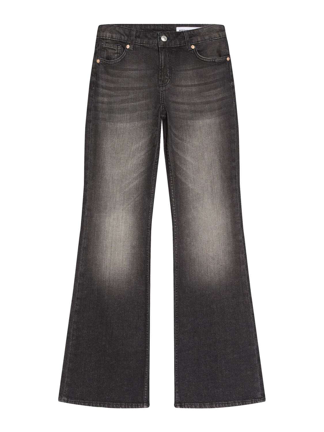 

Bershka Джинсы-клеш в темно-сером цвете