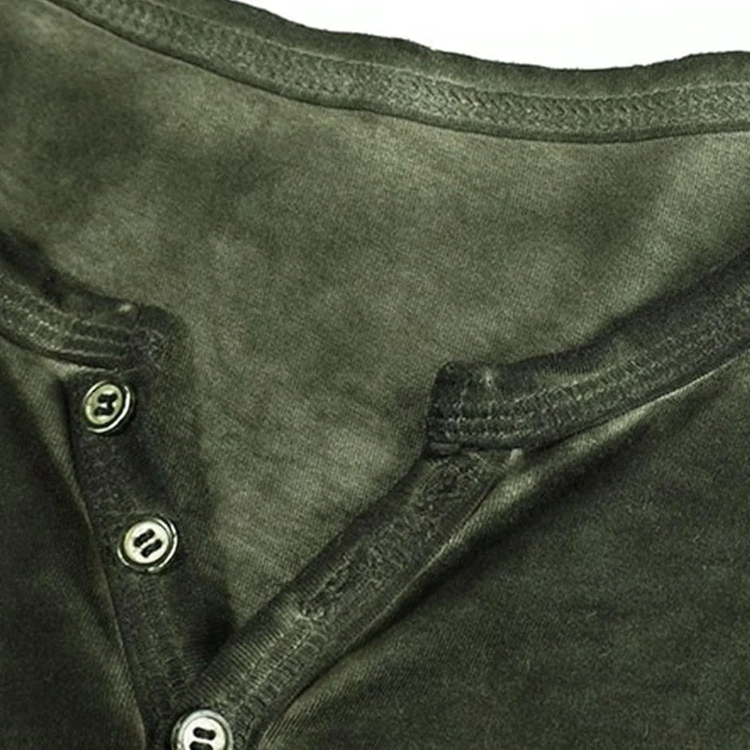 Мужская футболка Henley с длинным рукавом, Slim Fit, хлопок — фото 3