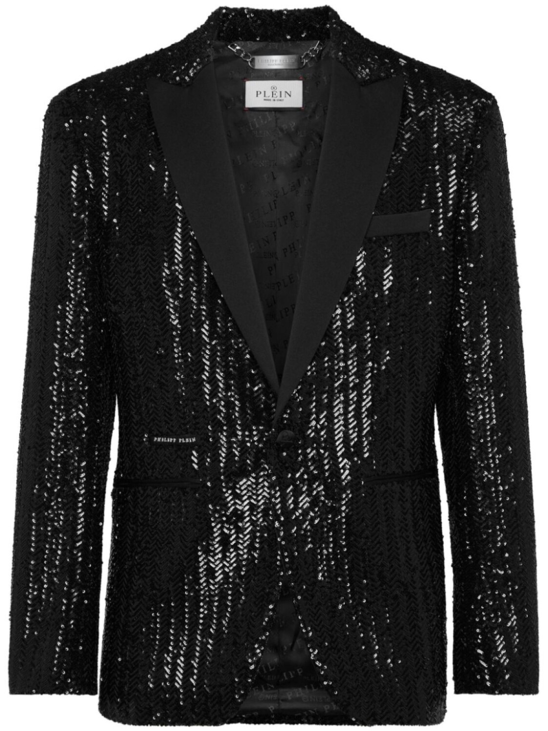 

Вышитый люрексовый блейзер Philipp Plein, черный