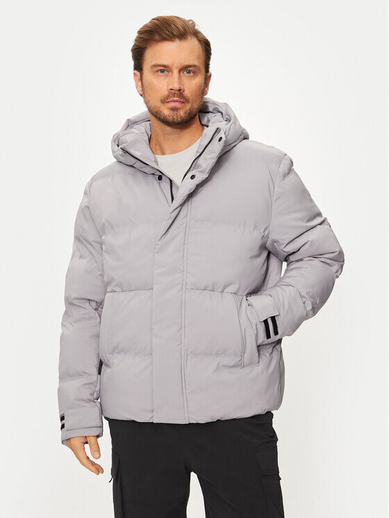 

Пуховик свободного кроя 4F, серый